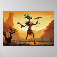 Kokopelli Dancing On The Canyon Floor