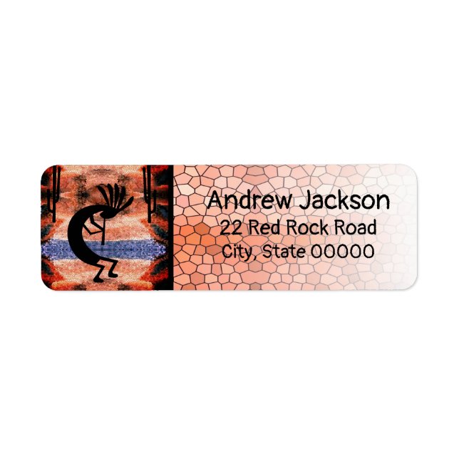 Kokopelli Desert Landscape Return Address Label (Front)