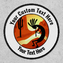Kokopelli Desert Sunset Custom Patch