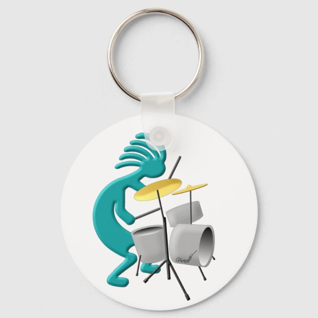 Kokopelli Drummer Key Ring (Front)
