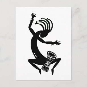 Kokopelli Drumming Postcard