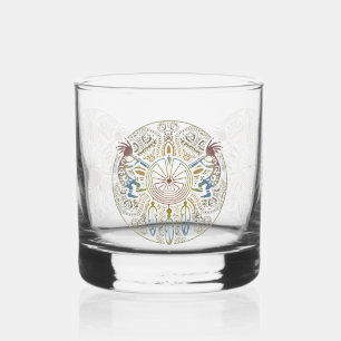 Kokopelli Duo - Man In The Maze - Dreamcatcher 1 Whiskey Glass