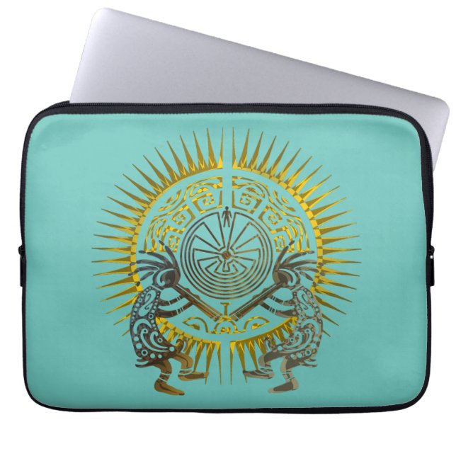 Kokopelli Duo - Man In The Maze - Sun 1 Laptop Sleeve (Front)