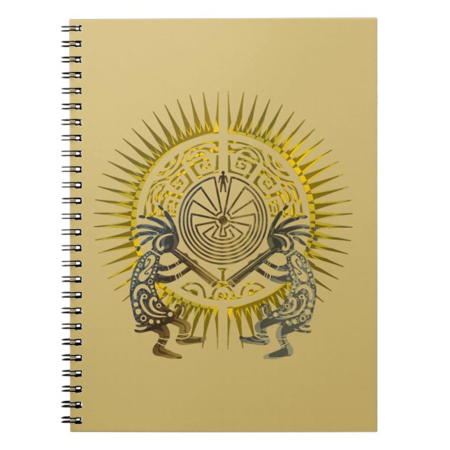 Kokopelli Duo - Man In The Maze - Sun 1 Notebook (Front)