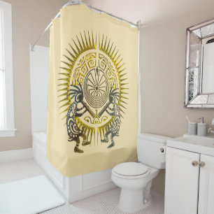 Kokopelli Duo - Man In The Maze - Sun 1 Shower Curtain