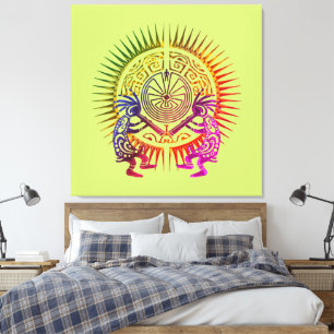 Kokopelli Duo - Man In The Maze - Sun 1a Canvas Print