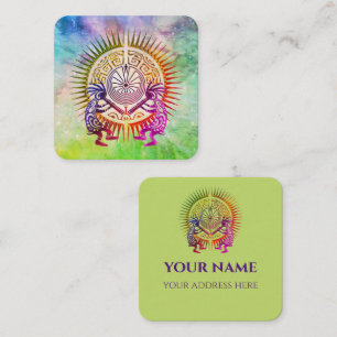 Kokopelli Duo - Man In The Maze - Sun 1a Square Business Card