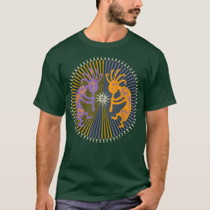 Kokopelli Duo - Rays Circle - Spirit Of Sun Music  T-Shirt