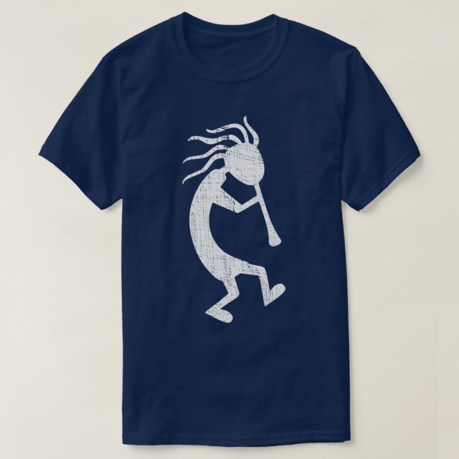 Kokopelli Flute Player Distressed Fertility amp Tr T-Shirt (Design Front)