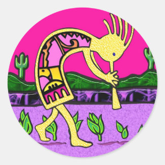Kokopelli, Flute Player of the Desert Classic Round Sticker