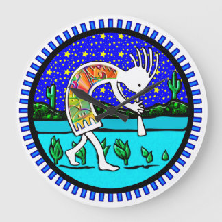 Kokopelli Flute Player Southwestern Clock