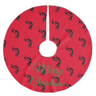 Kokopelli flute player Thunder_Cove Brushed Polyester Tree Skirt