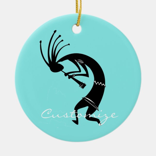 Kokopelli flute player Thunder_Cove Ceramic Tree Decoration (Front)