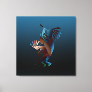 Kokopelli Gets Down Wrapped Canvas Print