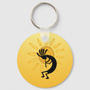 Kokopelli  Gold Sun Custom Key Chain