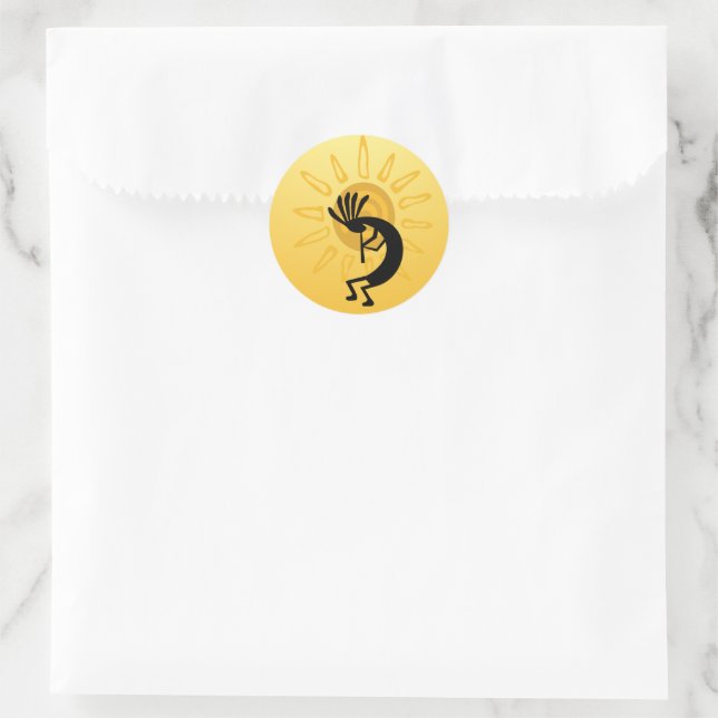 Kokopelli Gold Sun  Sticker (Bag)