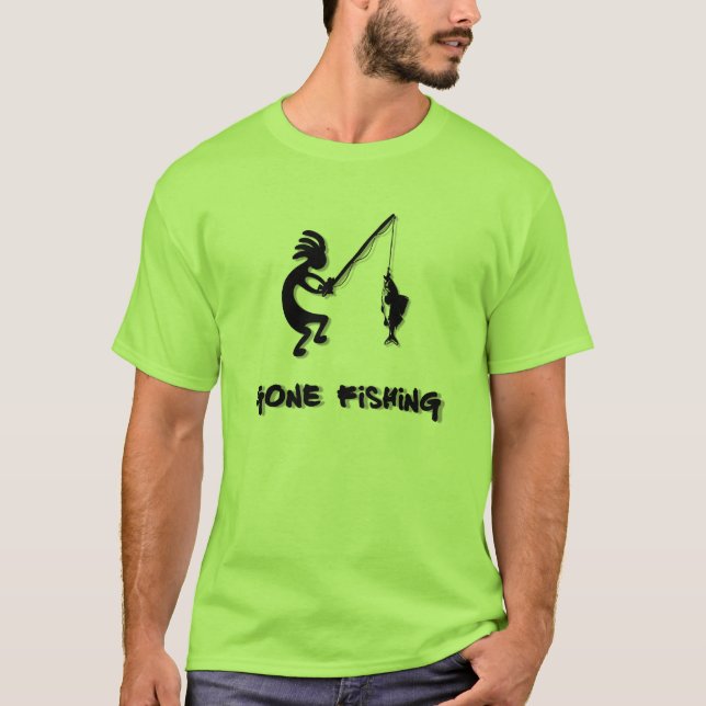 Kokopelli Gone Fishing T-Shirt (Front)