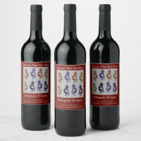 Kokopelli Group of Flute Playing Figures Wine Labe