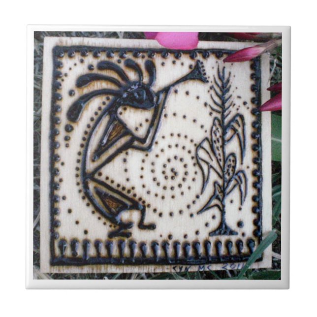 Kokopelli Henna Drawing Tile (Front)