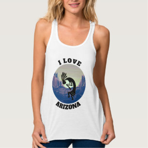 Kokopelli I Love Arizona Blue Dusk Modern Desert Singlet