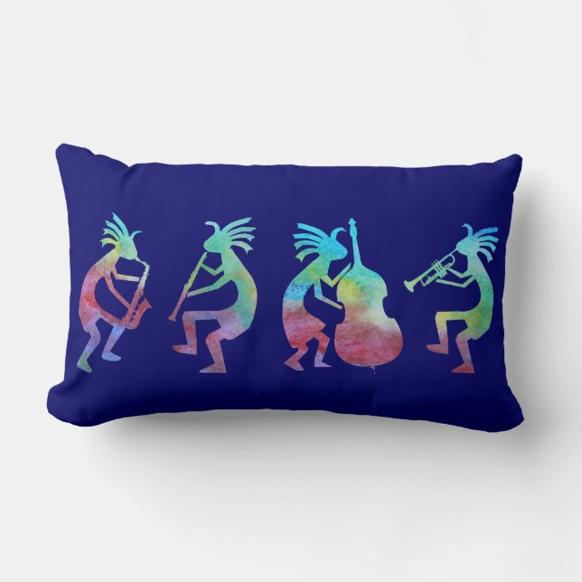 Kokopelli Jazz Quartet Lumbar Cushion (Front)