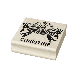 KOKOPELLI / MAN IN THE MAZE coloured + your ideas Rubber Stamp