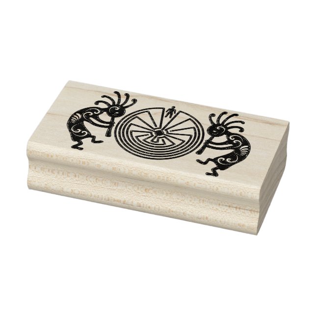 KOKOPELLI / MAN IN THE MAZE gold + your ideas Rubber Stamp (Stamp)