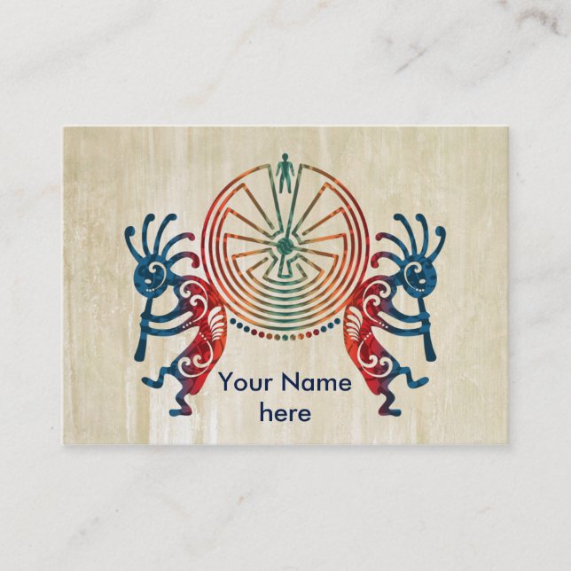 KOKOPELLI / MAN IN THE MAZE + your ideas Business Card (Front)