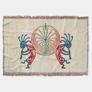 KOKOPELLI / MAN IN THE MAZE + your ideas Throw Blanket