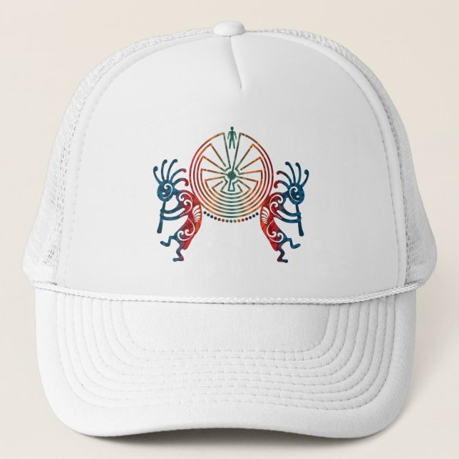 KOKOPELLI / MAN IN THE MAZE + your ideas Trucker Hat (Front)