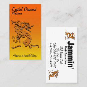 Kokopelli Merry Maker Musical Notes Template Business Card