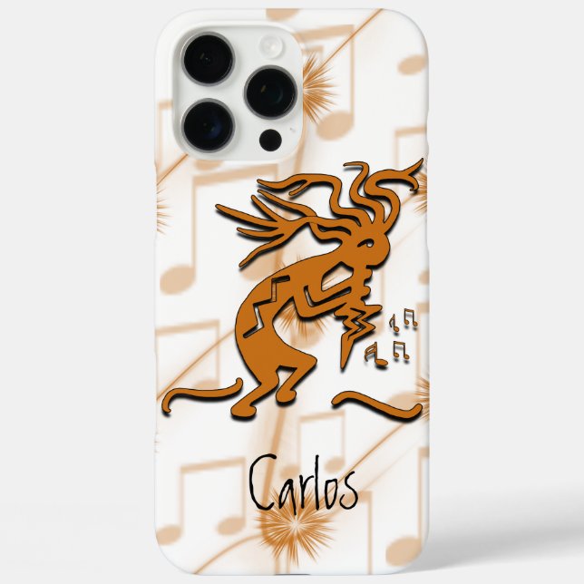 Kokopelli Merrymaker Musician With Musical Notes Case-Mate iPhone Case (Back)