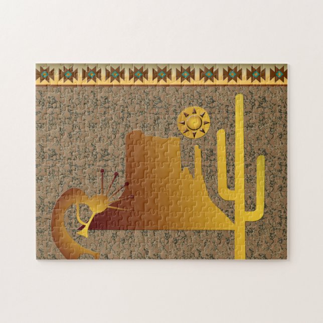 Kokopelli Mesa & Cactus Set #1 Jigsaw Puzzle (Horizontal)