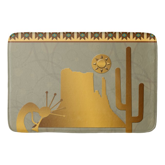 Kokopelli Mesa & Cactus Set #2 Bath Mat (Front)