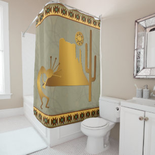 Kokopelli Mesa Cactus & Sun #2 Shower Curtain