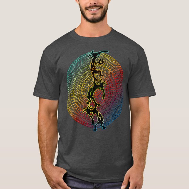 Kokopelli Musician Acrobats  Mandala 1  Fan Fun T-Shirt (Front)