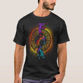 Kokopelli Musician Acrobats Mandala Sun 1 Fan T-Shirt