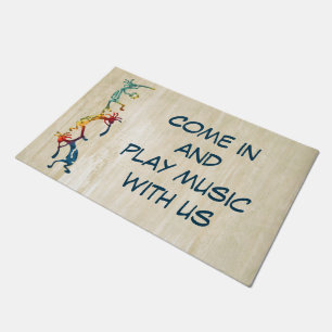 KOKOPELLI musician acrobats + your ideas Doormat