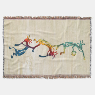 KOKOPELLI musician acrobats + your ideas Throw Blanket