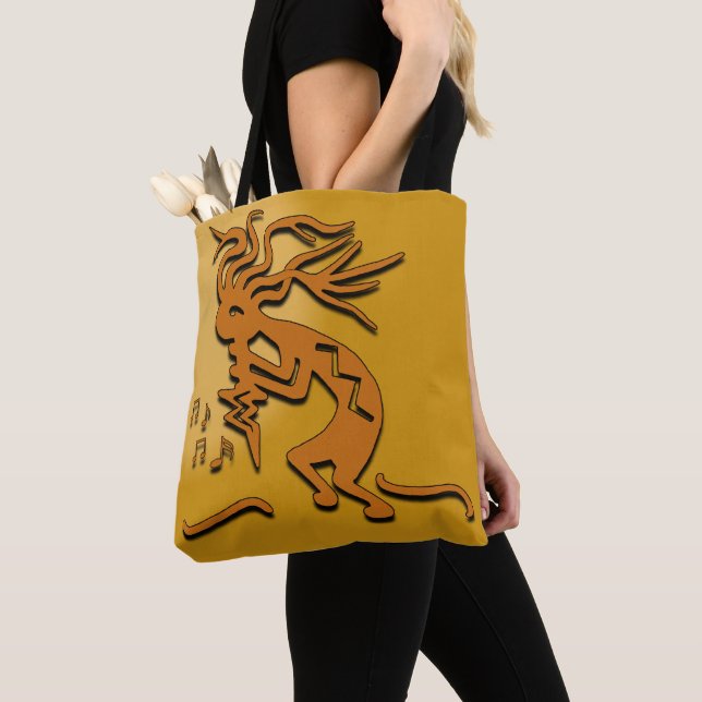 Kokopelli Musician Artwork Tote Bag (Close Up)