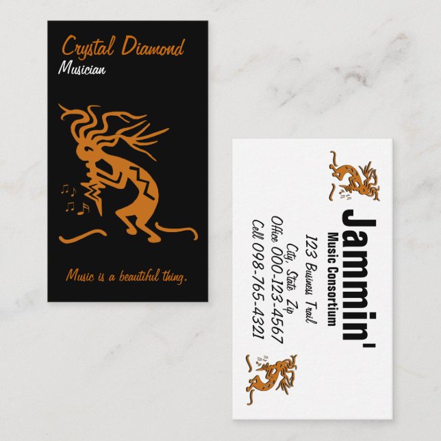 Kokopelli Musician Business Card (Front/Back)