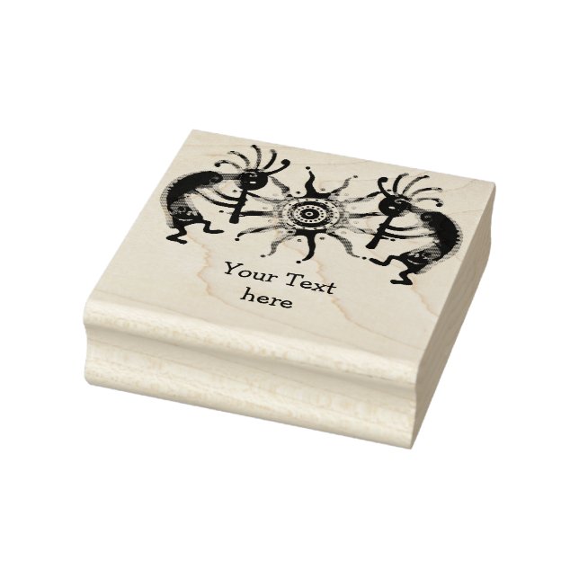 KOKOPELLI musician SUN + your ideas Rubber Stamp (Stamp)