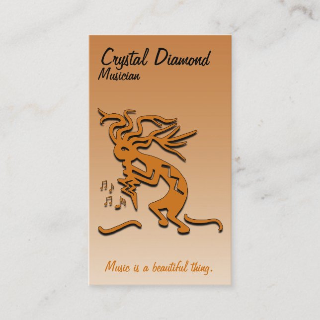 Kokopelli Musician Template Business Card (Front)