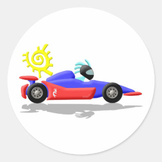 Kokopelli Native American Racing Classic Round Sticker