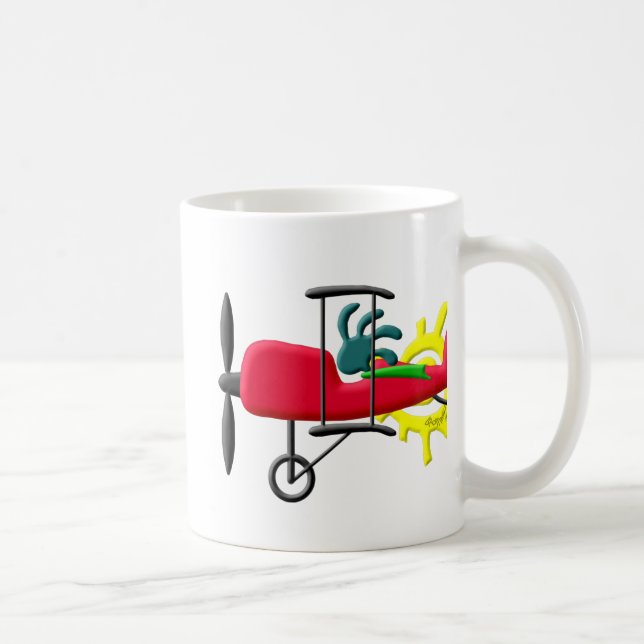 Kokopelli Native American Stunt Plane Pilot Coffee Mug (Right)