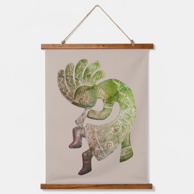 Kokopelli, Pastel Southwest Hanging Tapestry (Front)