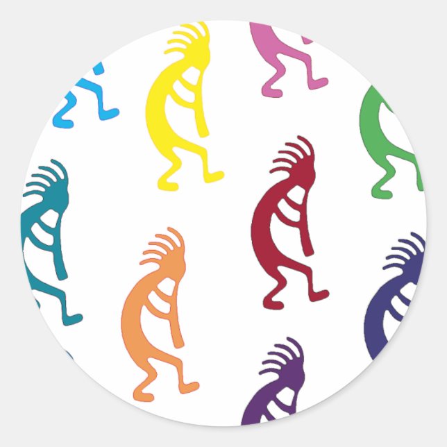 kokopelli Products & Designs! Classic Round Sticker (Front)