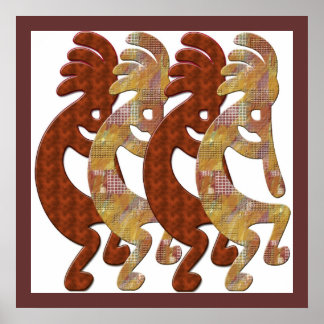 Kokopelli Rock Art March by M.Light Poster