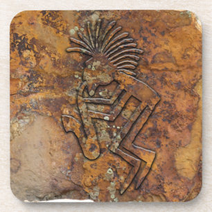 Kokopelli Saxaphone Player Petroglyph Coaster