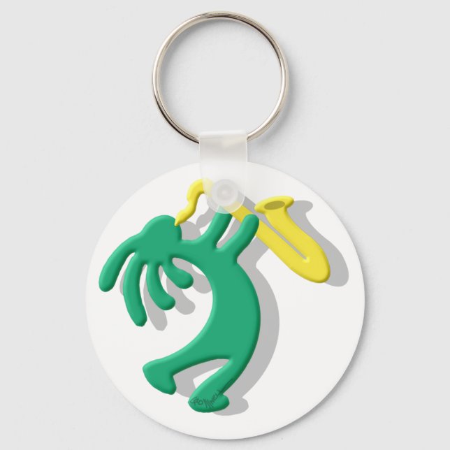 Kokopelli Saxophone Key Ring (Front)